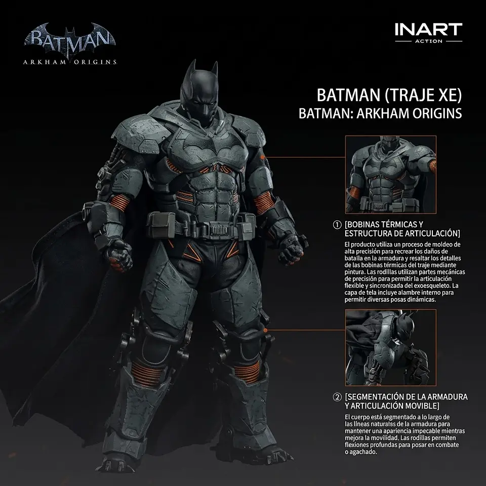 FIGURA BATMAN XE SUIT ARKHAM ORIGINS ESCALA 1/12 INART - PREVENTA 3