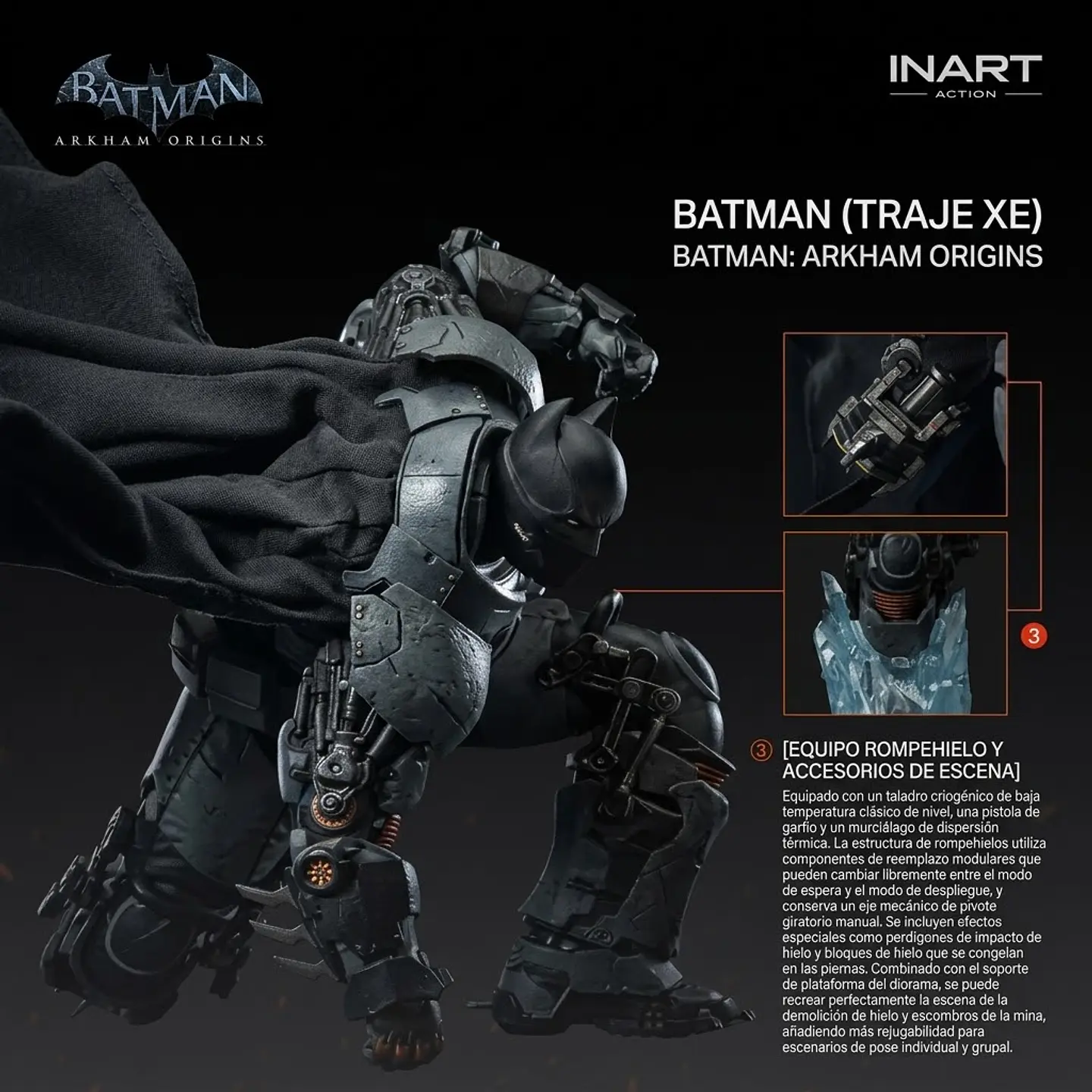 FIGURA BATMAN XE SUIT ARKHAM ORIGINS ESCALA 1/12 INART - PREVENTA 5