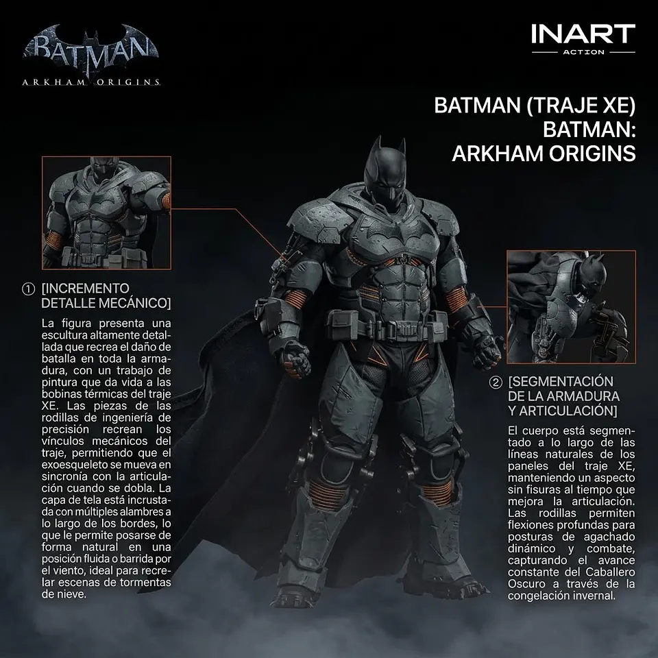 FIGURA BATMAN XE SUIT ARKHAM ORIGINS ESCALA 1/12 INART - PREVENTA 7