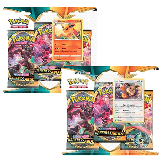 Darkness Ablaze 3 Pack Blister Eeeve & Flareon  (Dos Unidades)