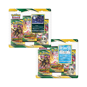 Pokémon Sword & Shield 7 Evolving Skies 3 Blister Pack  English (2 unidades Umbreon /Eevee) 