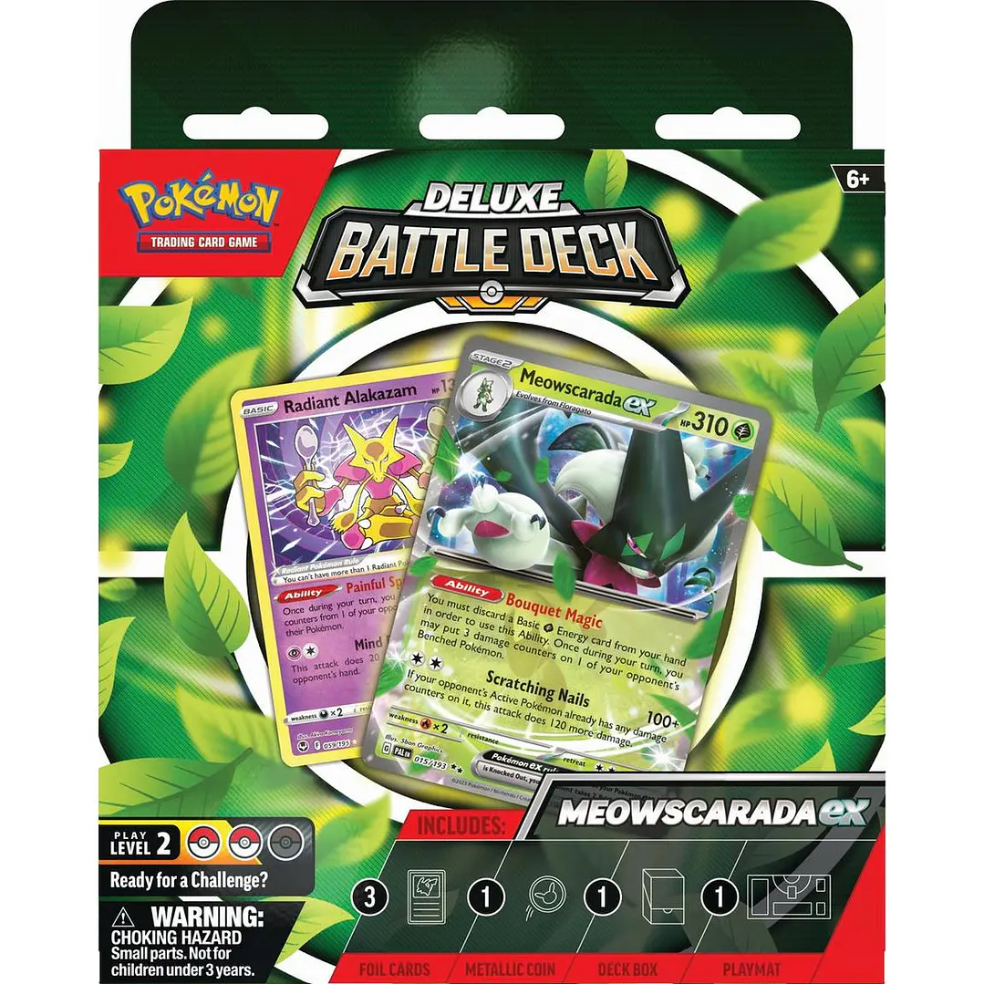 Pokémon TCG Meowscarada or Quaquaval ex Deluxe Battle Deck?  / detalle en caja por aplastamiento 1