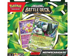 Pokémon TCG Meowscarada or Quaquaval ex Deluxe Battle Deck?  / detalle en caja por aplastamiento