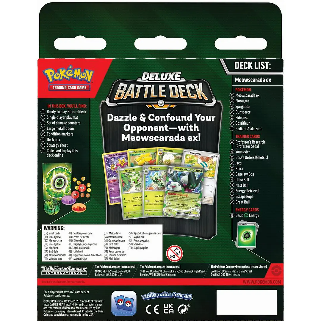 Pokémon TCG Meowscarada or Quaquaval ex Deluxe Battle Deck?  / detalle en caja por aplastamiento 2