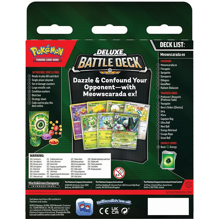 Pokémon TCG Meowscarada or Quaquaval ex Deluxe Battle Deck?  / detalle en caja por aplastamiento 2