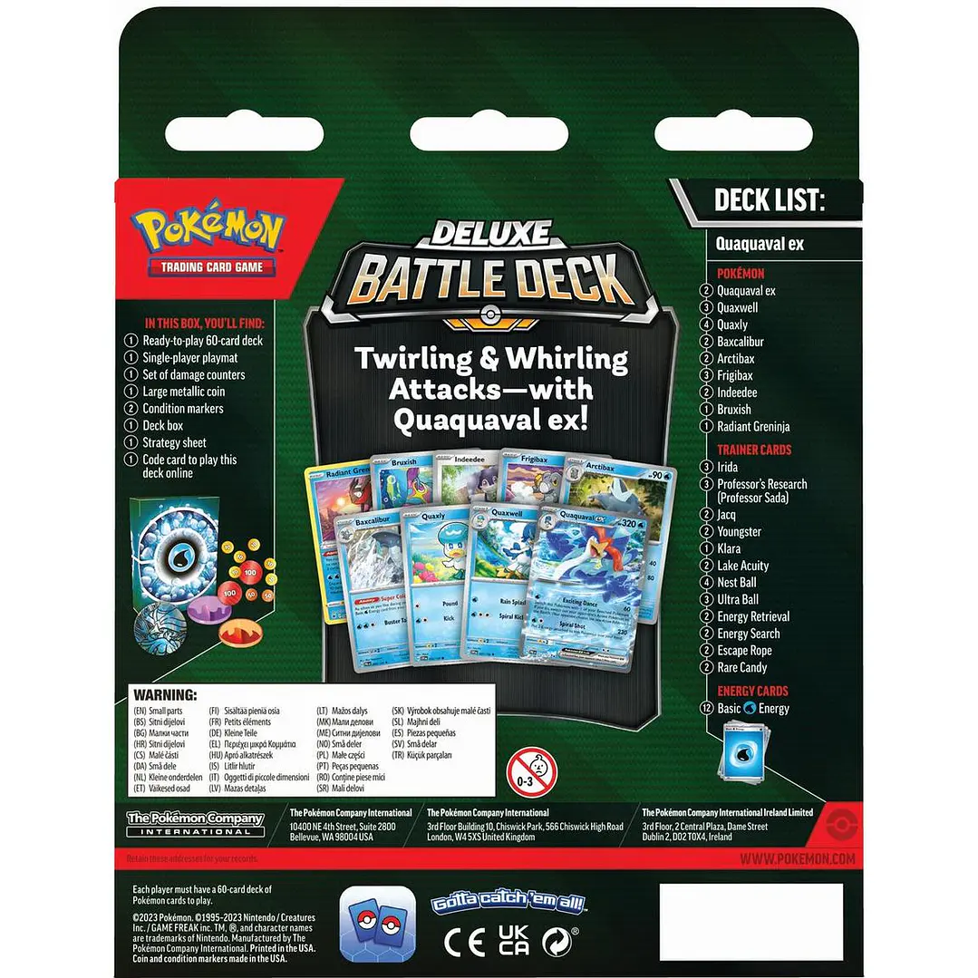 Pokémon TCG Meowscarada or Quaquaval ex Deluxe Battle Deck?  / detalle en caja por aplastamiento 7