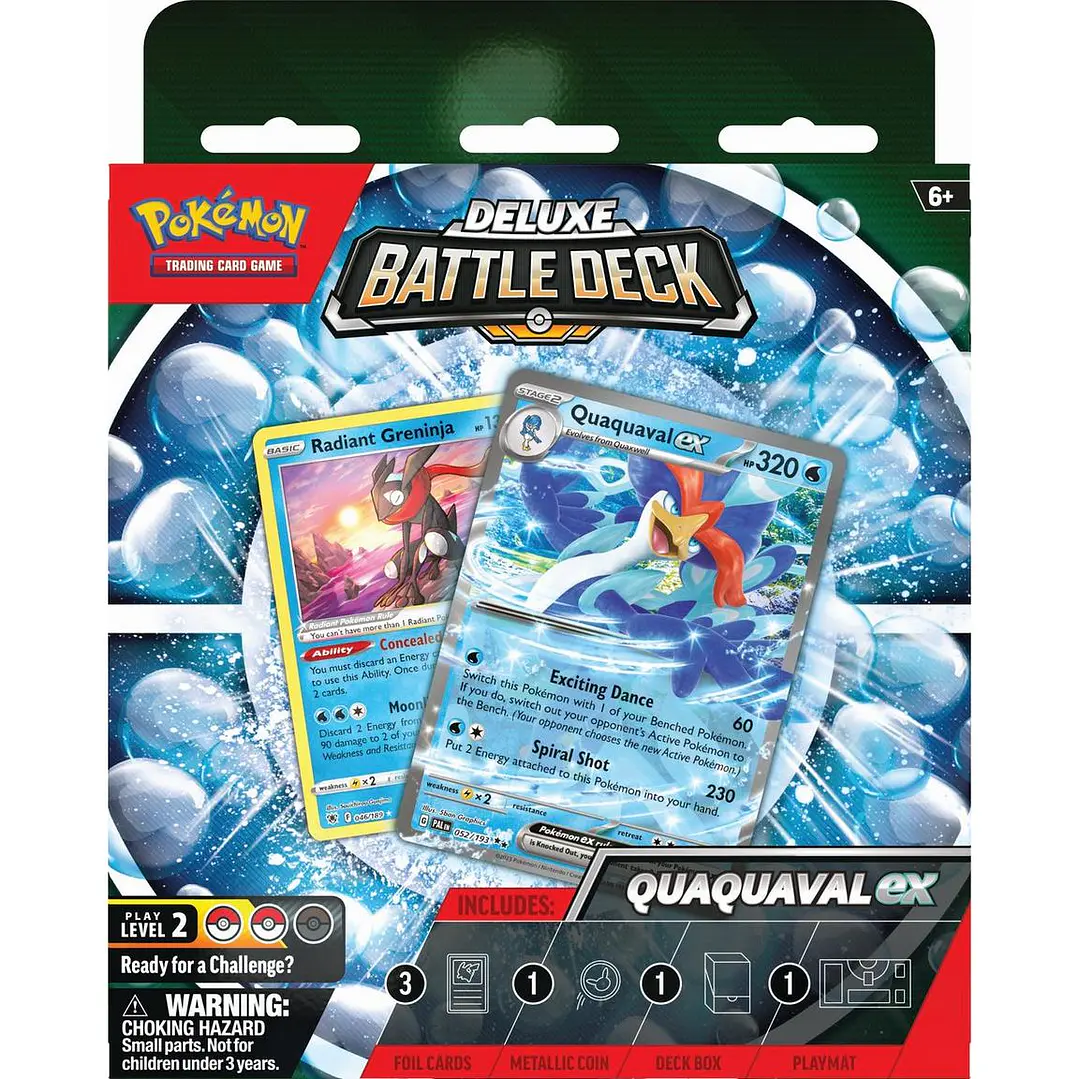 Pokémon TCG Meowscarada or Quaquaval ex Deluxe Battle Deck?  / detalle en caja por aplastamiento 8