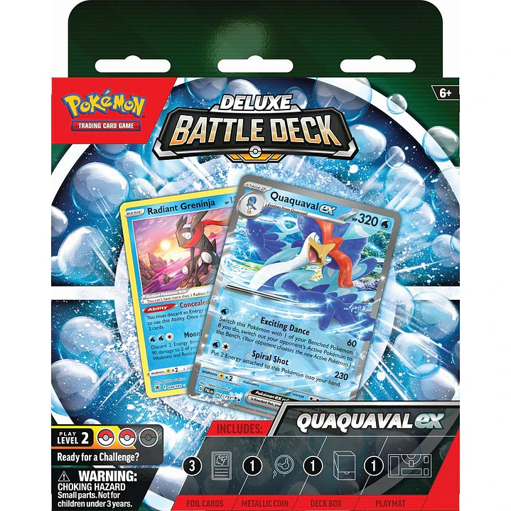 Pokémon TCG Meowscarada or Quaquaval ex Deluxe Battle Deck?  / detalle en caja por aplastamiento 8