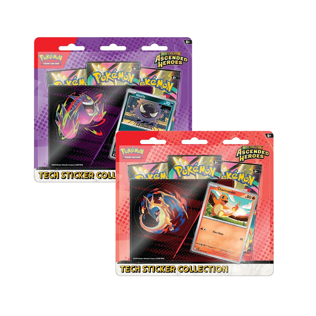 Pokémon TCG Mega Evolution – Ascended Heroes 2 × Tech Sticker Collection Español (1 de cada diseño: Charmander & Gastly) [RESERVA] 1