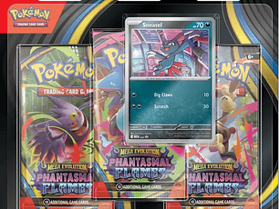 [NAVIDAD 2025] Pokémon TCG: Mega Evolution Phantasmal Flames – 3 Pack Blister – Sneasel Español LatAm