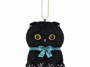 [NAVIDAD 2025] Llavero Mofusand Gato Negro Sentado con Cinta Azul