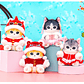 [NAVIDAD 2025] Mascota Mofusand Gato con Ropa China – Vestido Rosa Melocotón –  Original Japonés - thumbnail 4