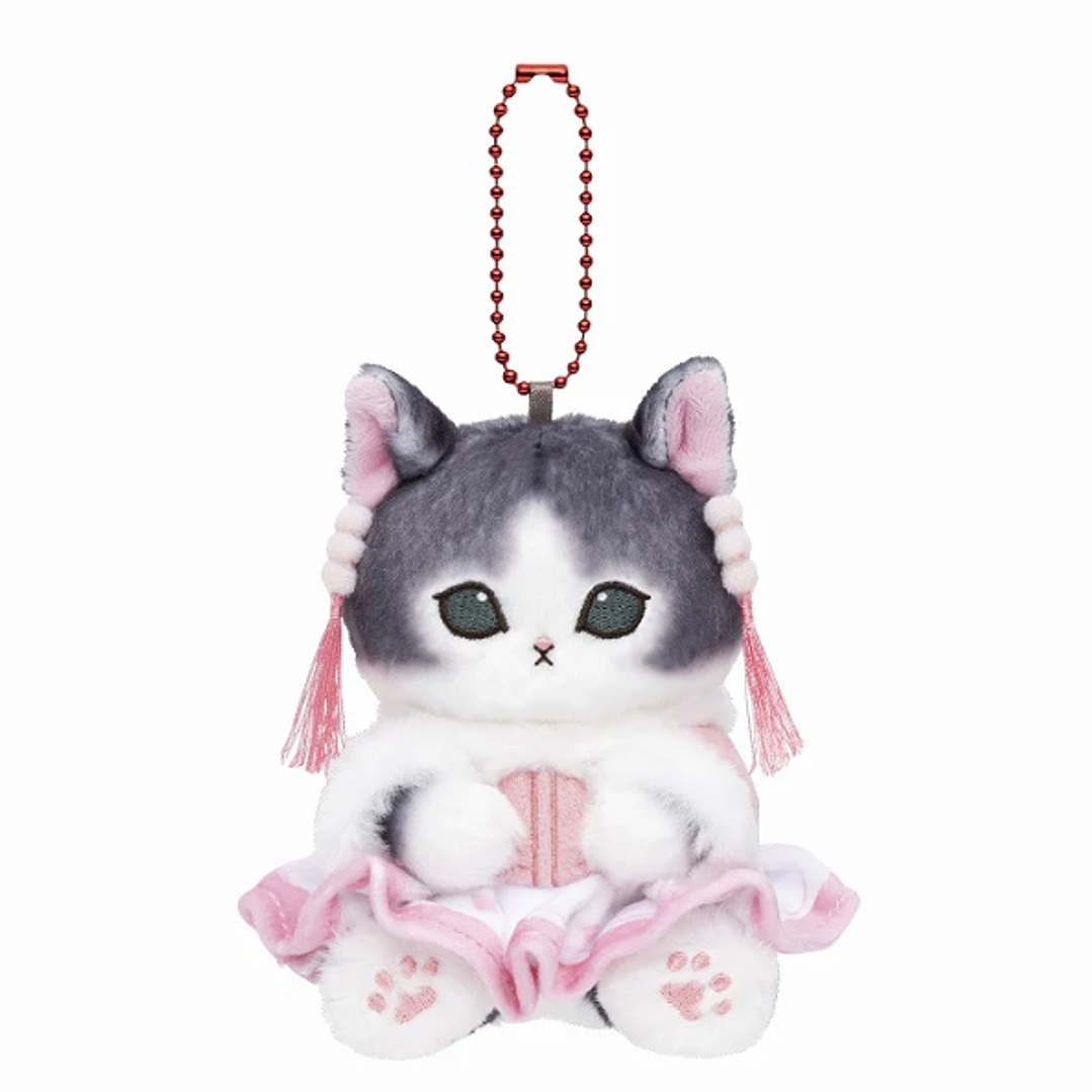 [NAVIDAD 2025] Mascota Mofusand Gato con Ropa China – Vestido Rosa Melocotón –  Original Japonés 1