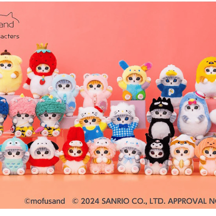 Mofusand × Sanrio Pochacco – Llavero Mini Mascota Coleccionable 3
