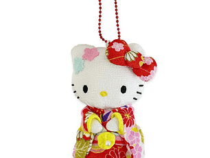[NAVIDAD 2025] Hello Kitty Mascota Chirimen Japonesa 12 cm – Peluche Tradicional Sanrio Original 