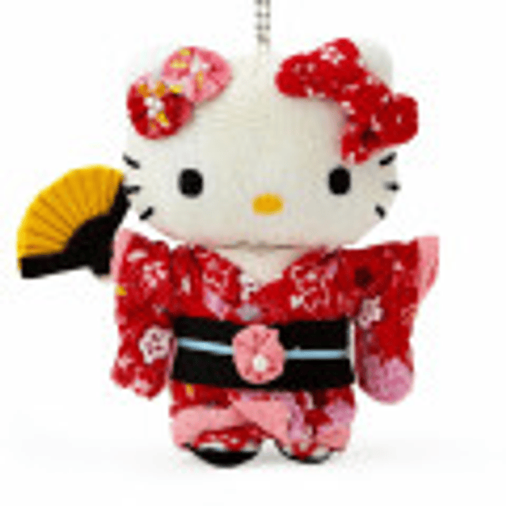 [NAVIDAD 2025] Muñeca Japonesa Sanrio Crepe (S) – Hello Kitty: Roja– Peluche Tradicional Sanrio Original  2