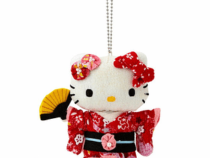 [NAVIDAD 2025] Muñeca Japonesa Sanrio Crepe (S) – Hello Kitty: Roja– Peluche Tradicional Sanrio Original 