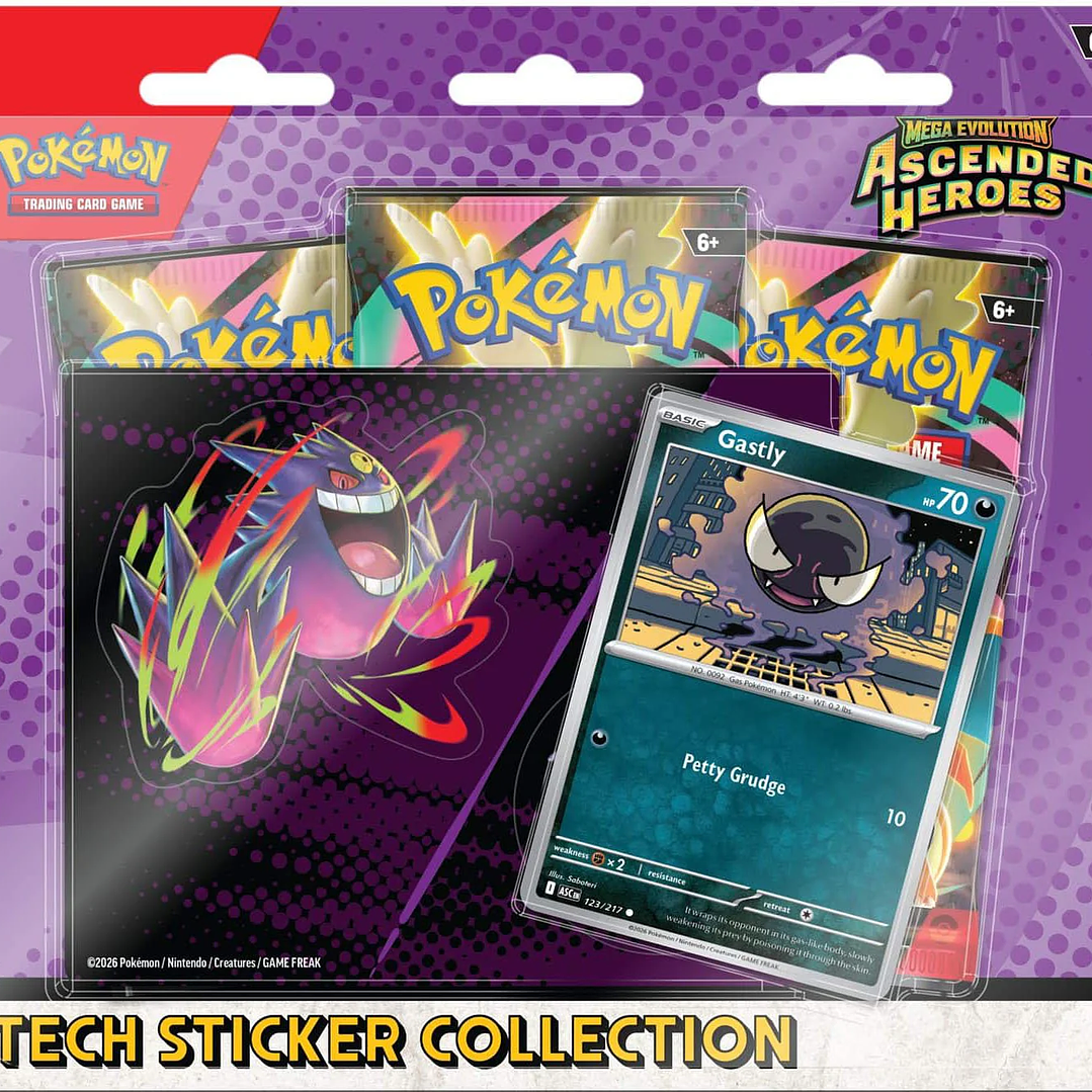 Pokémon TCG Mega Evolution – Ascended Heroes | Tech Sticker Collection Gastly  Inglés [RESERVA] 1