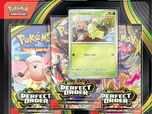 Pokémon TCG Mega Evolution: Perfect Order – 3 Pack Blister Inglés [RESERVA]