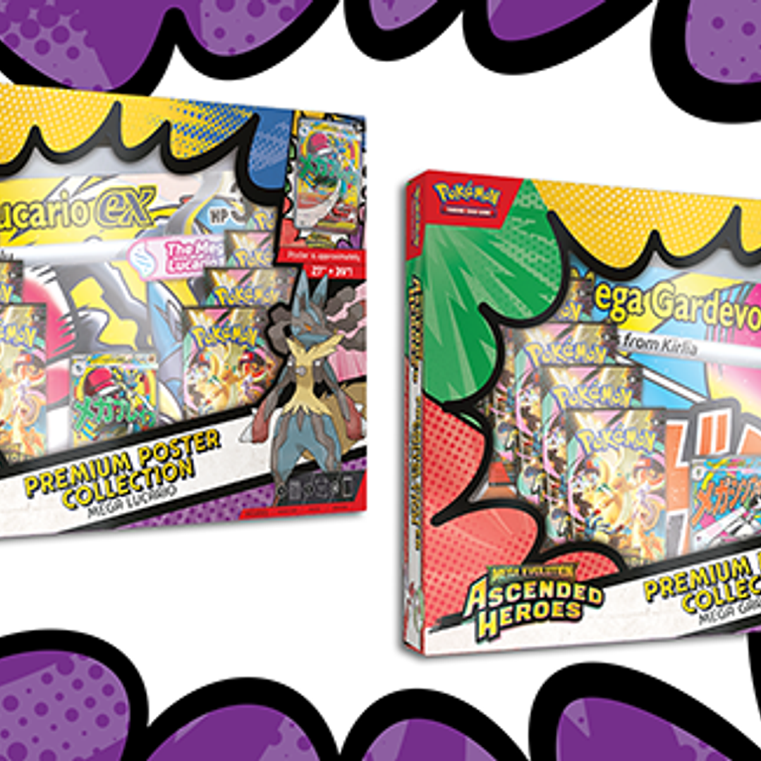 Cartas PokémonPack Cartas Pokémon TCG Mega Evolution – Ascended Heroes Premium Poster Collection Inglés – Mega Gardevoir ex + Mega Lucario ex Inglés [RESERVA} 5
