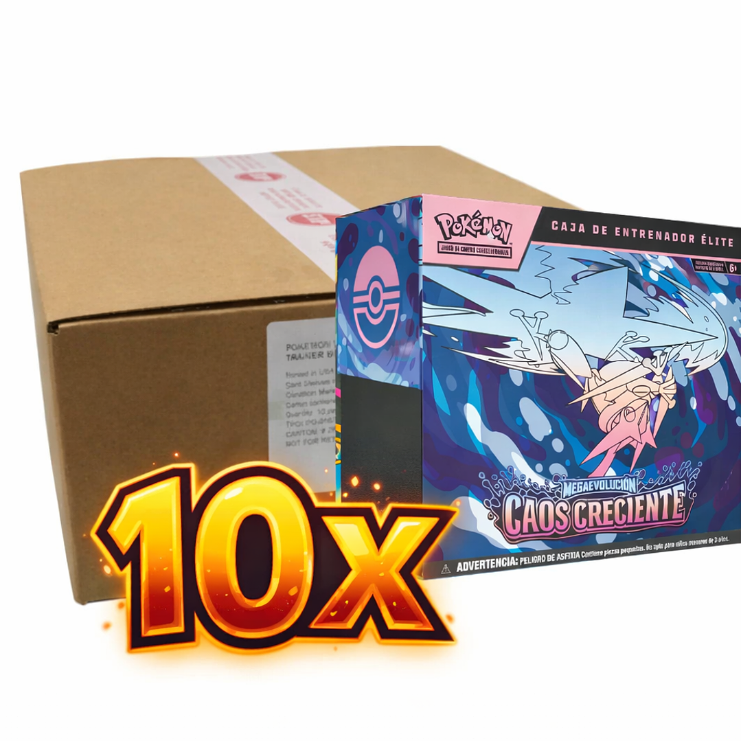 Cartas Pokémon TCG Mega Evolution – Chaos Rising Pack 10 Elite Trainer Box | Cartas Pokémon Originales RESERVA 1