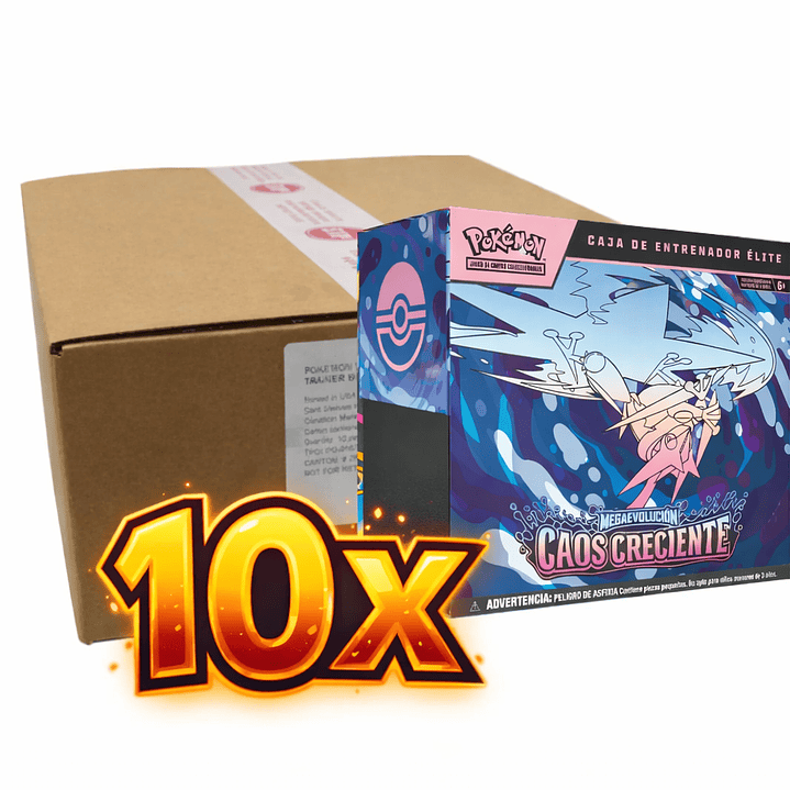 Cartas Pokémon TCG Mega Evolution – Chaos Rising Pack 10 Elite Trainer Box | Cartas Pokémon Originales RESERVA 1