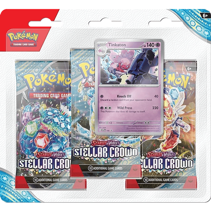 Pokémon TCG: Scarlet & Violet – Stellar Crown Blister 3 Pack (Español) Envío al Azar  1