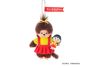 Llavero Monchhichi x Chibi Maruko-chan Monchhichi-chan | Edición Colaboración | Monchhichi Original Chile