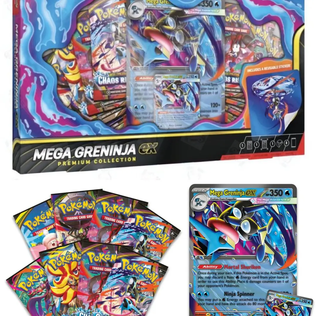 Cartas Pokémon TCG Mega Evolution – Mega Greninja ex Premium Collection | Cartas Pokémon Originales - 3