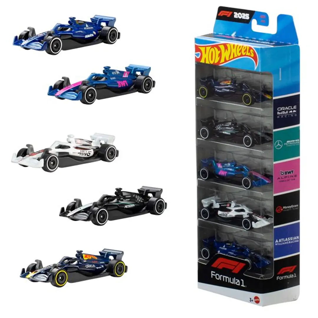 Hot Wheels Pack 5 Autos Básicos Rápido y Furioso HW Retro Racers 1