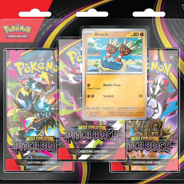 Pokémon TCG Mega Evolution: Pitch Black – 3-Pack Blister [RESERVA] 1