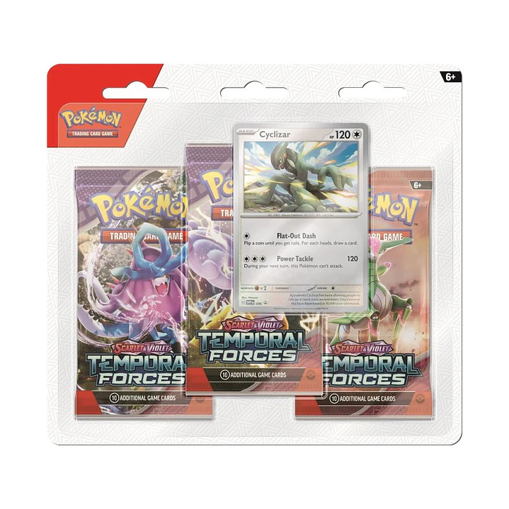 Pokémon TCG: Scarlet & Violet—Temporal Forces 3-Pack Blister— Cleffa o ﻿Cyclizar envío al azar Español 3