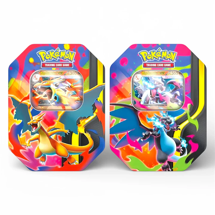 Pokémon TCG: Mega Charizard X o Y Tin Español | Cartas Pokémon Chile  1