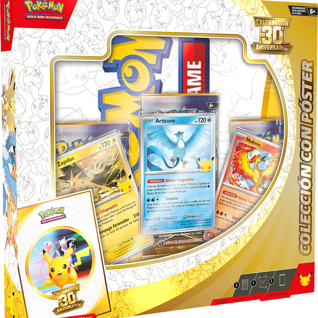 Pokémon TCG 30th Celebration Pack de 3 Poster Collection  | Cartas Pokémon Originales Chile  3
