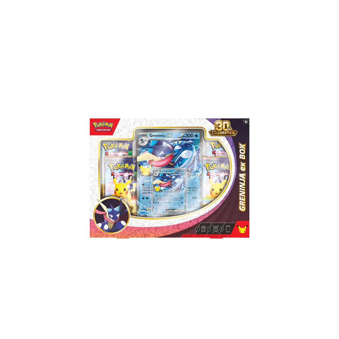 Pokémon TCG 30th Celebration Pokémon ex Box Pack 6 unidades Sylveon ex y Greninja ex | Cartas Pokémon Originales Chile PRE VENTA 2