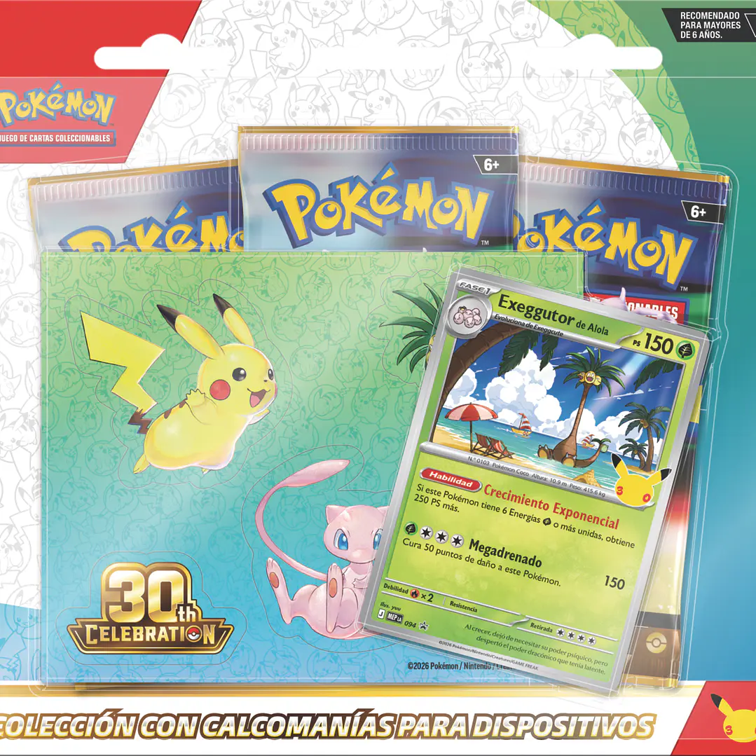 Pokémon TCG 30th Celebration Tech Sticker Collection – Pack de 12 Unidades | Cartas Pokémon Originales Chile PRE VENTA 4