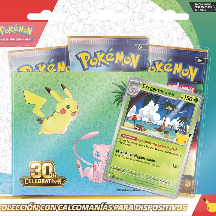 Pokémon TCG 30th Celebration Tech Sticker Collection – Pack de 12 Unidades | Cartas Pokémon Originales Chile PRE VENTA 4