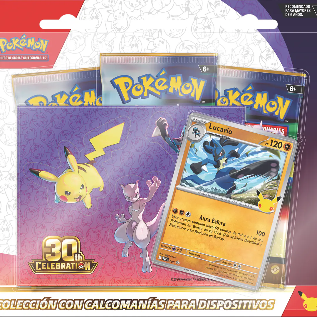 Pokémon TCG 30th Celebration Tech Sticker Collection – Pack de 12 Unidades | Cartas Pokémon Originales Chile PRE VENTA 3