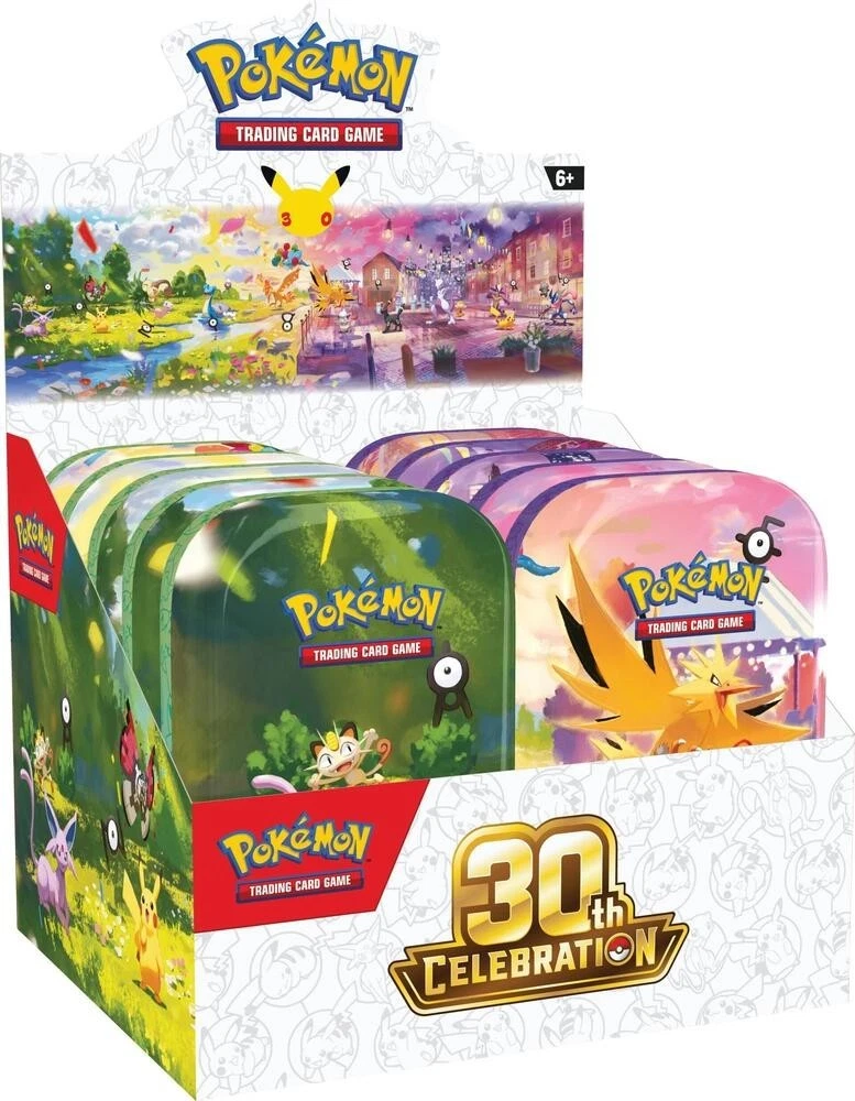 Pokémon TCG 30th Celebration Mini Tin Display 10 Unidades Inglés | Cartas Pokémon Originales Chile PRE VENTA