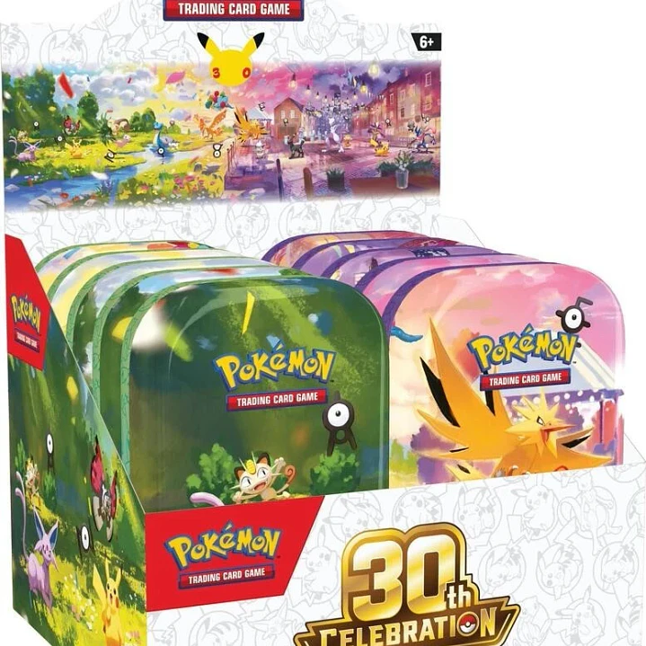 Pokémon TCG 30th Celebration Mini Tin Display 10 Unidades Inglés | Cartas Pokémon Originales Chile PRE VENTA 1