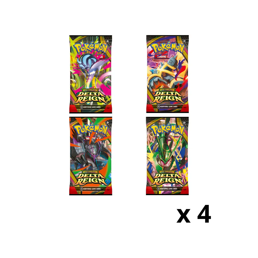 Pokémon TCG Mega Evolution – Delta Reign Booster Pack de 4 Sobres | Cartas Pokémon Originales Chile – PRE VENTA 1
