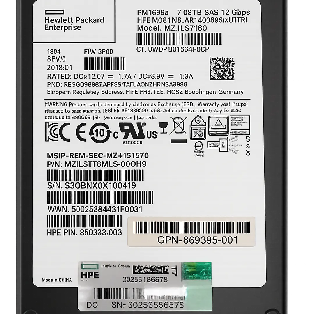 HP Enterprise 7.68TB SSD SAS 1