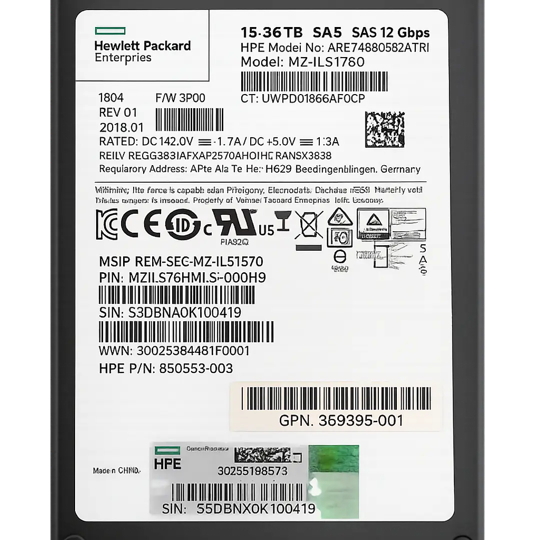 HP Enterprise 15.36TB SSD SAS 1