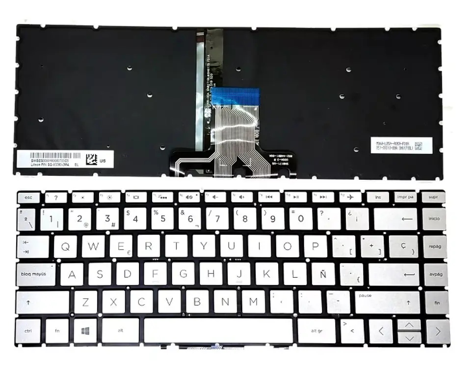 Teclado HP 14-DH Plateado INSTALADO 1