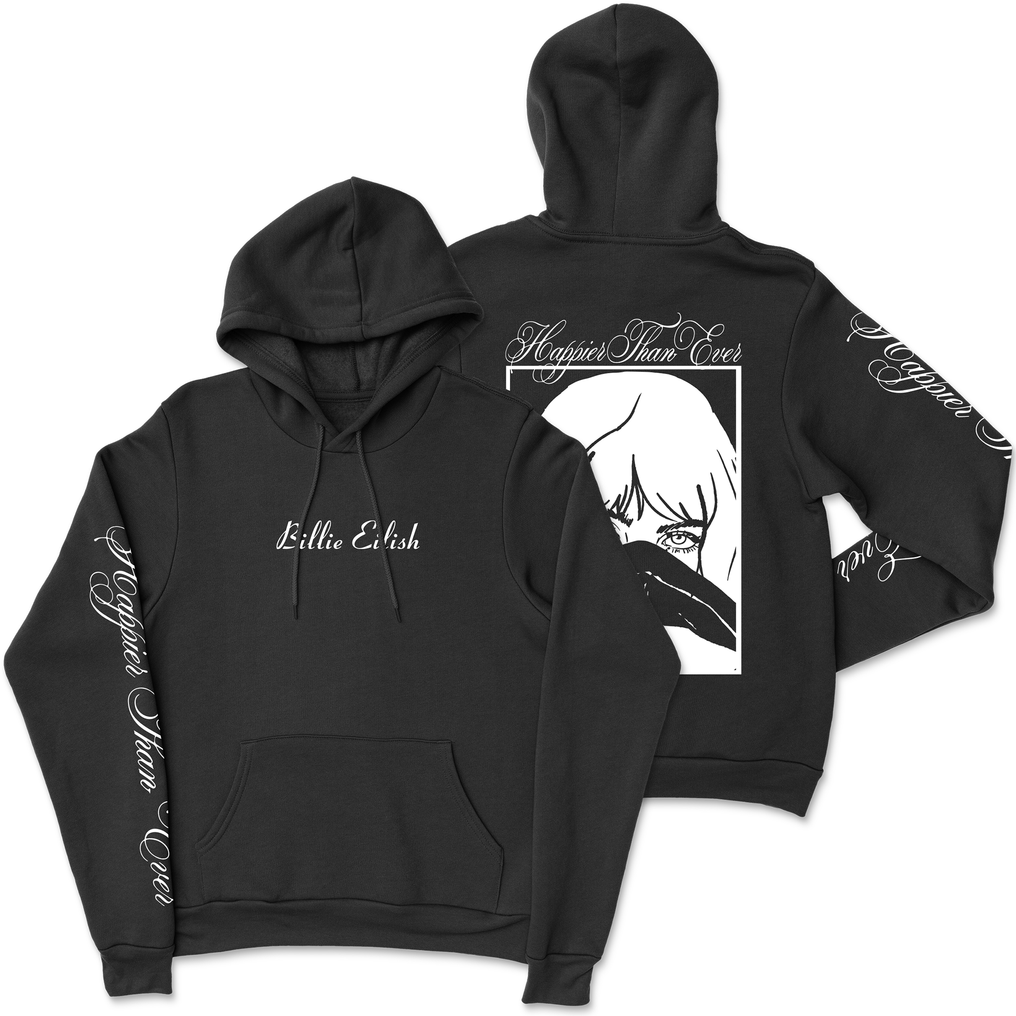 Billie Eilish · Happier Than Ever Face Hoodie