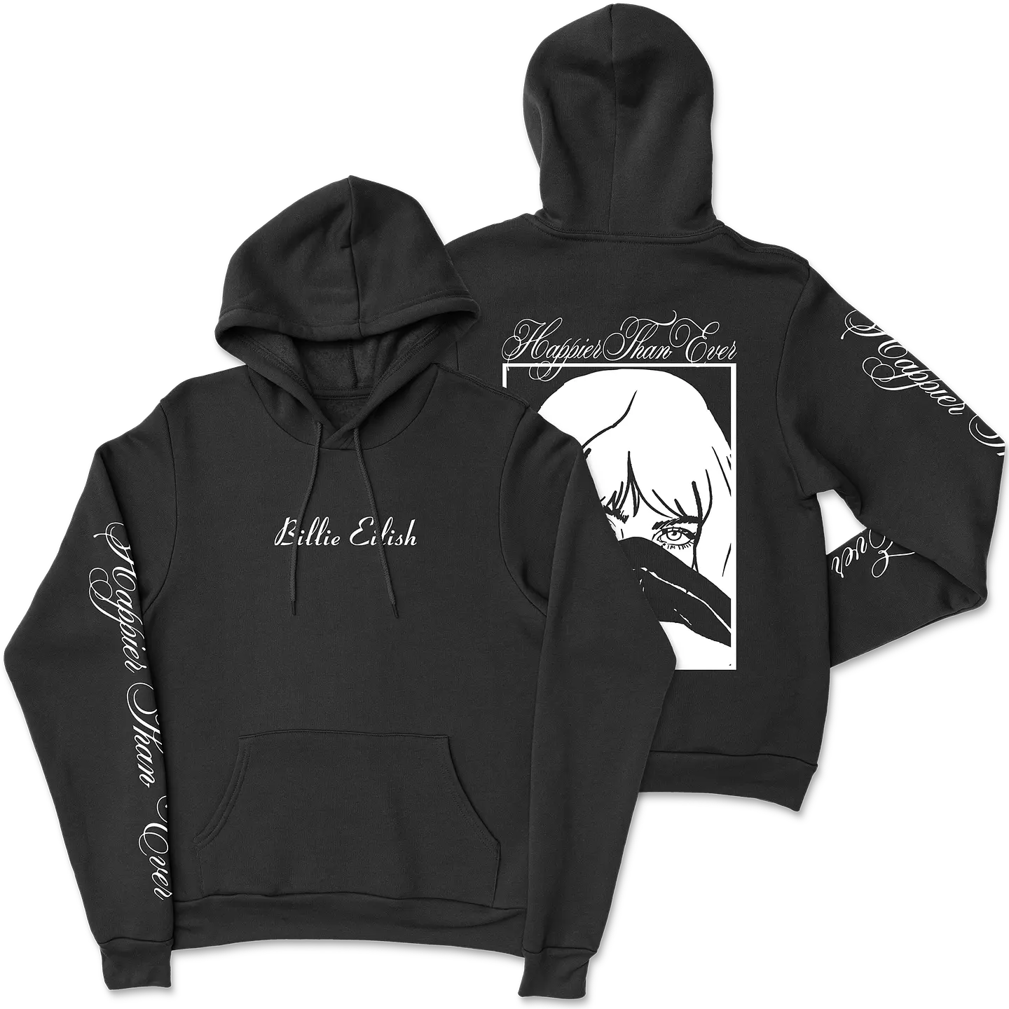Billie Eilish · Happier Than Ever Face Hoodie 1