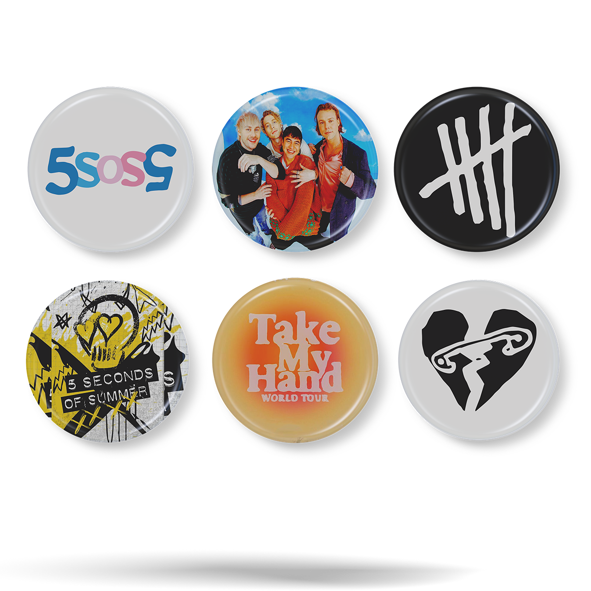 5 Seconds of Summer · Set 01 de 6 Chapitas