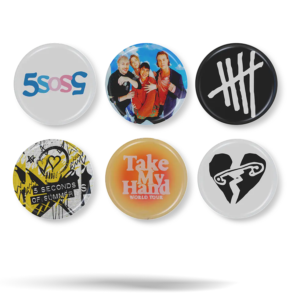 5 Seconds of Summer · Set 01 de 6 Chapitas 1