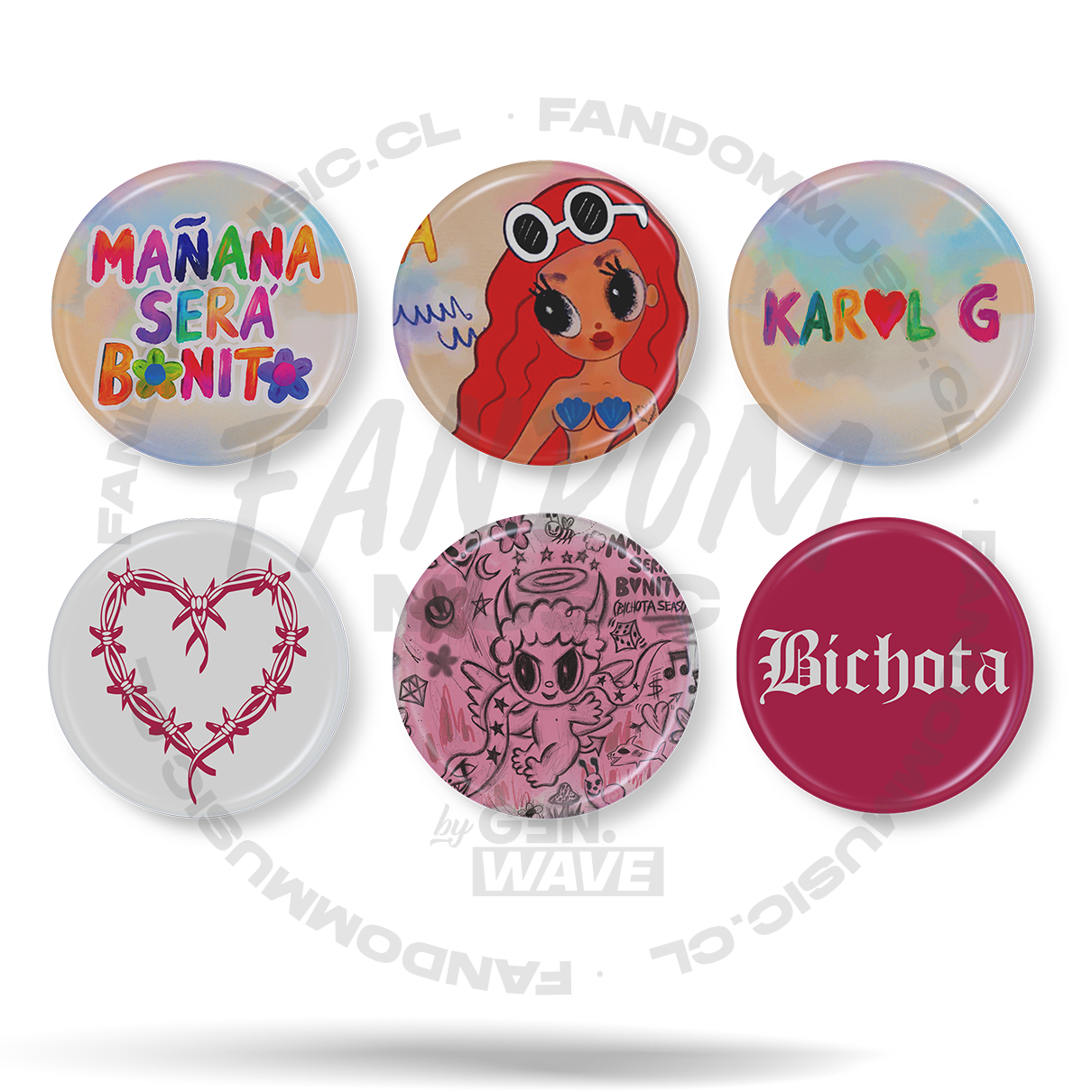 Karol G · Set 02 de 6 Chapitas