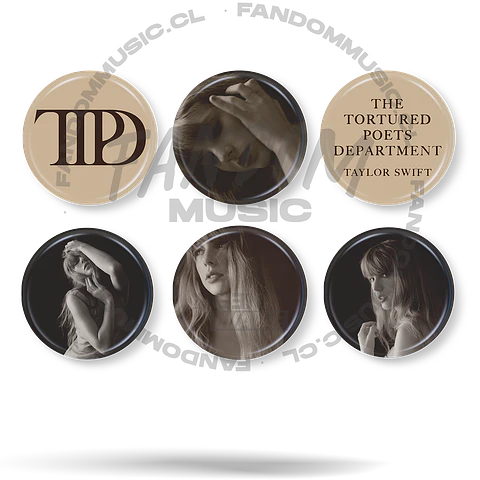 Taylor Swift · TTPD Set 01 de 6 Chapitas 